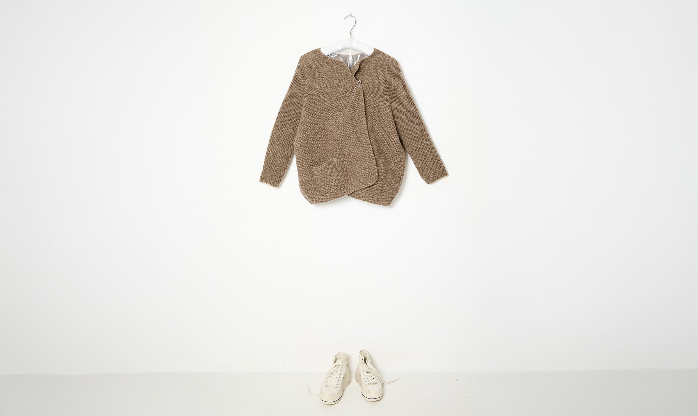 natural beige wool cardigan
