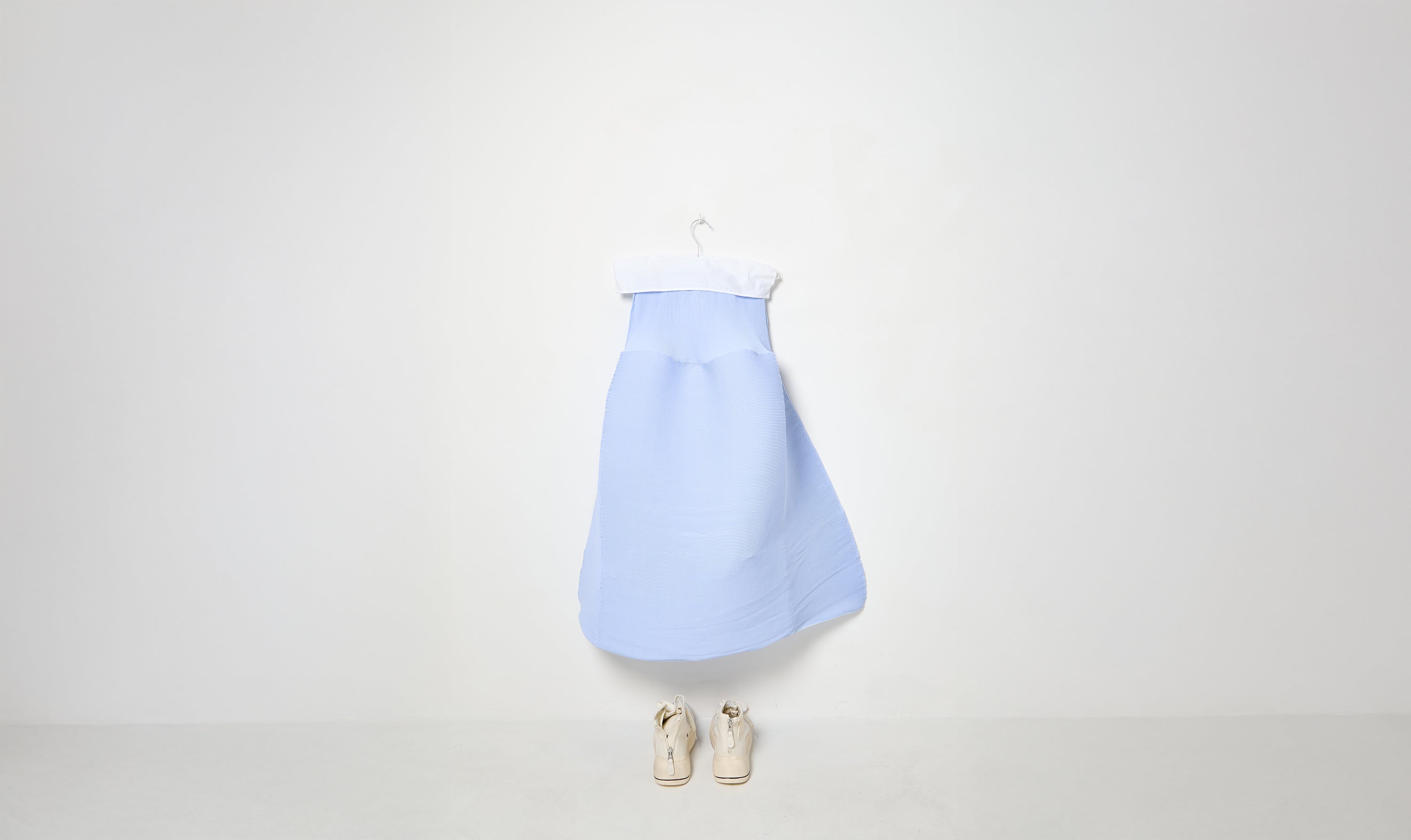 soft blue a-line ripple skirt