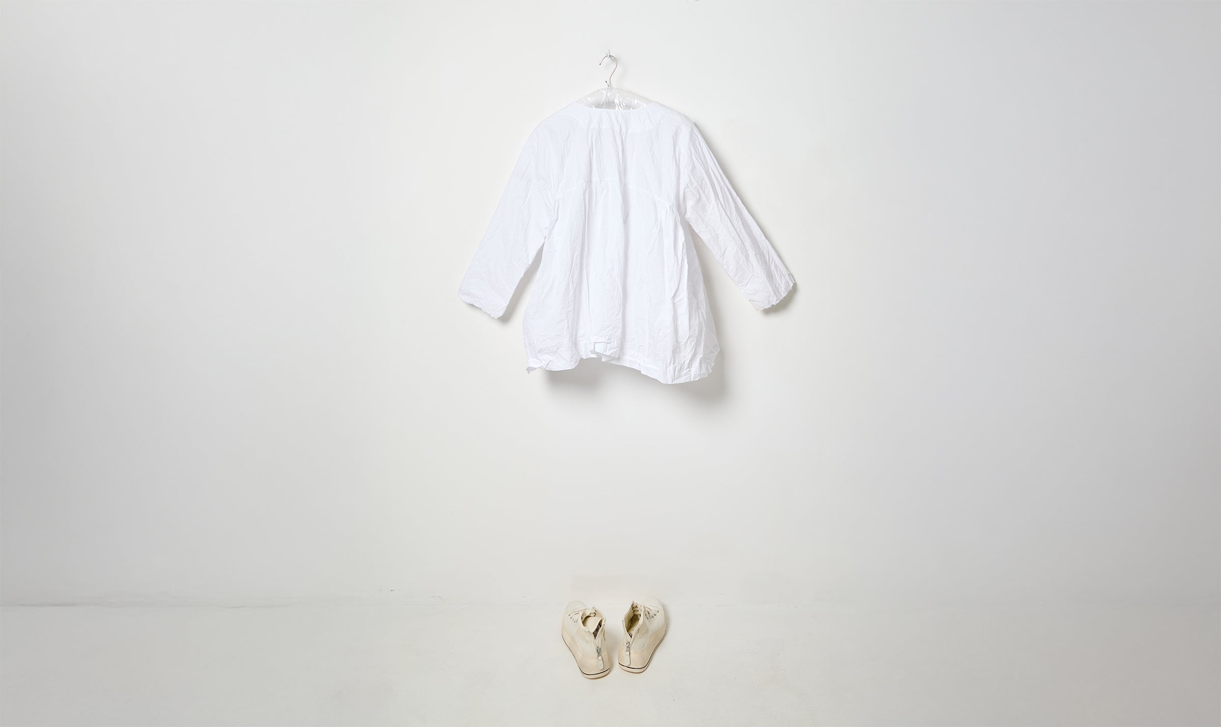 washed white painter cotton shirt