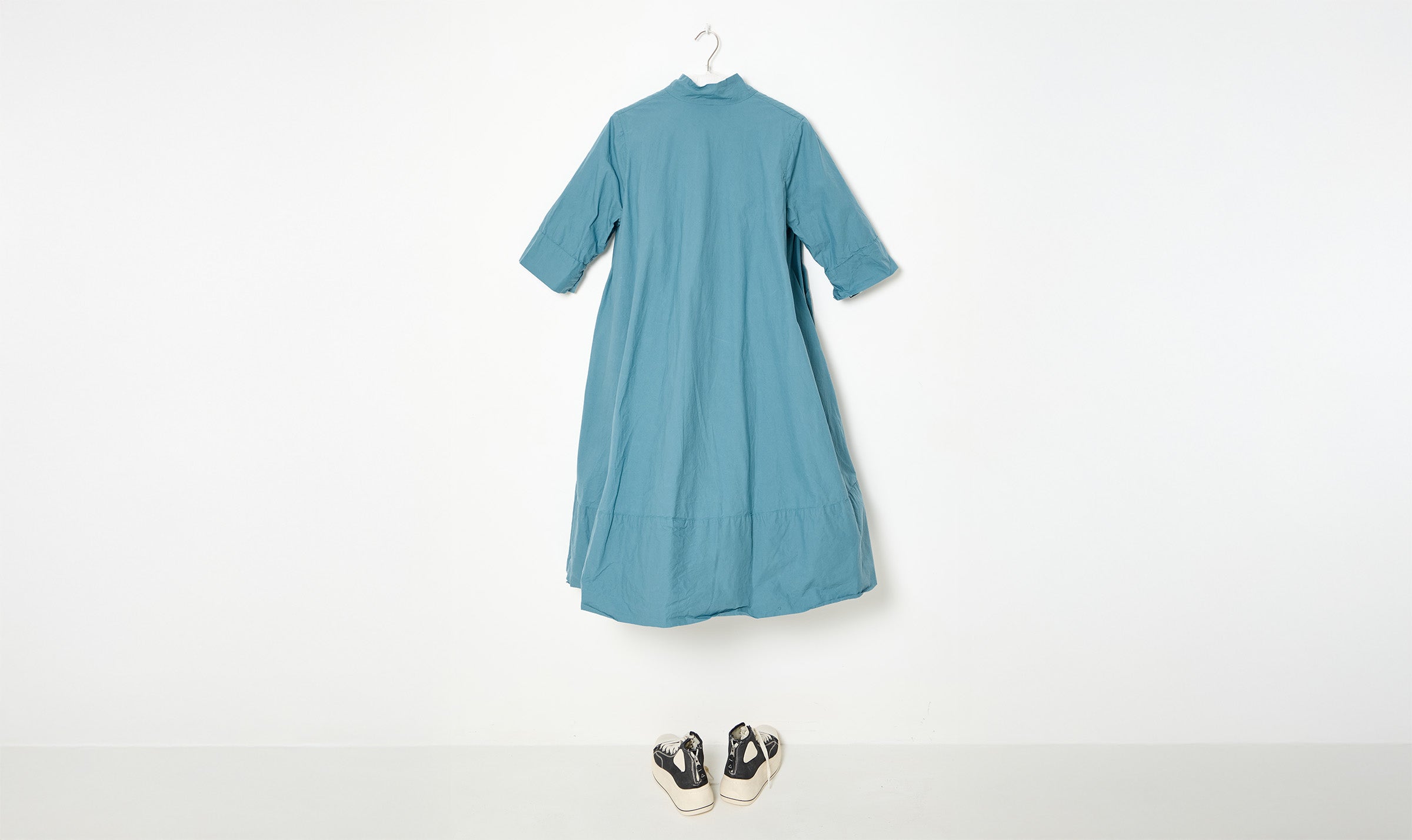 waxed petrol blue dress