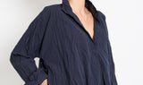 navy washed cotton tunic