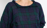 green blue tartan flared tunic