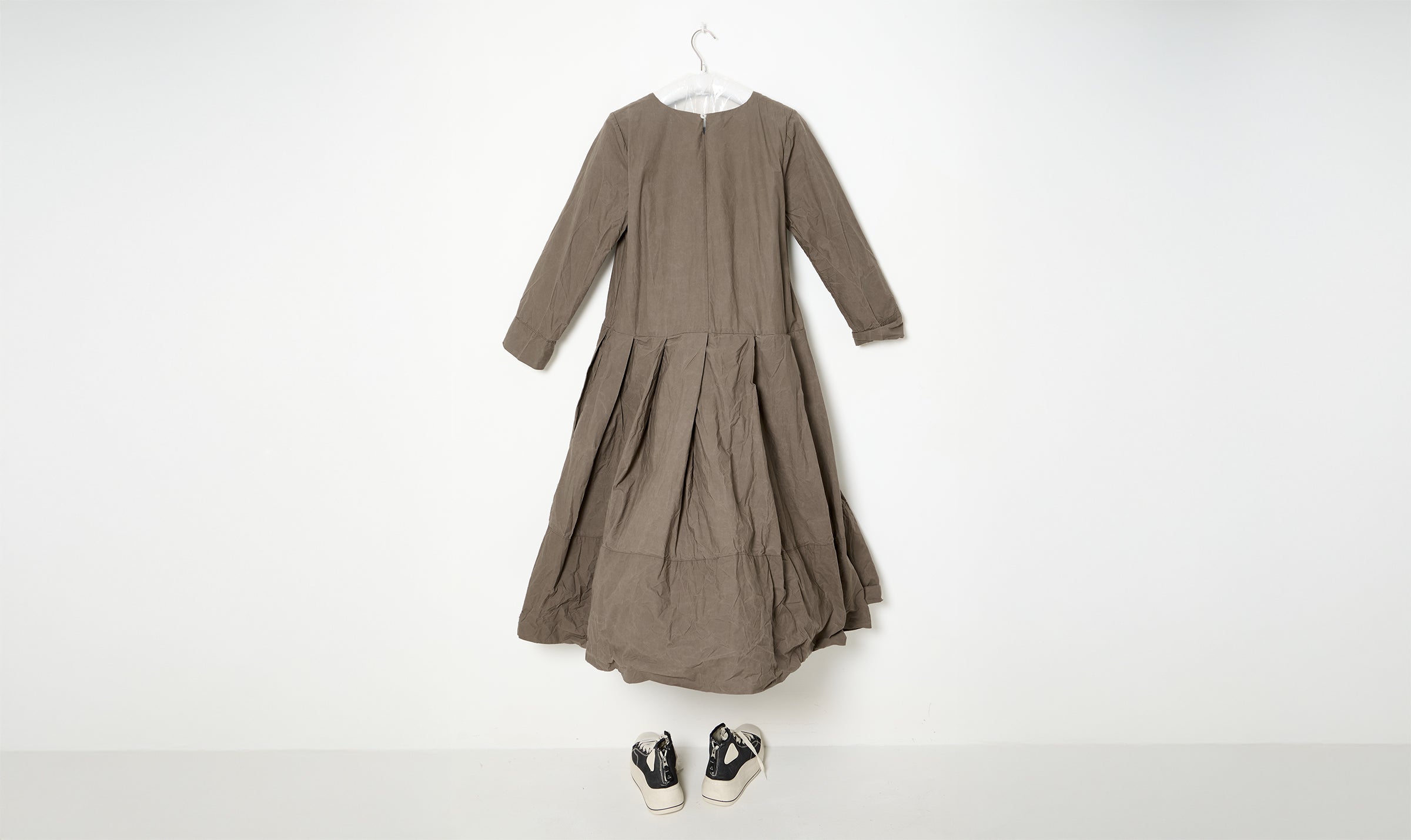 mocka brown waxed cotton dress