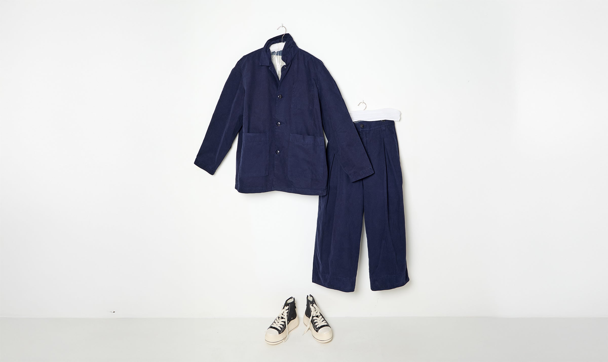 cotton twill ink blue work outfit