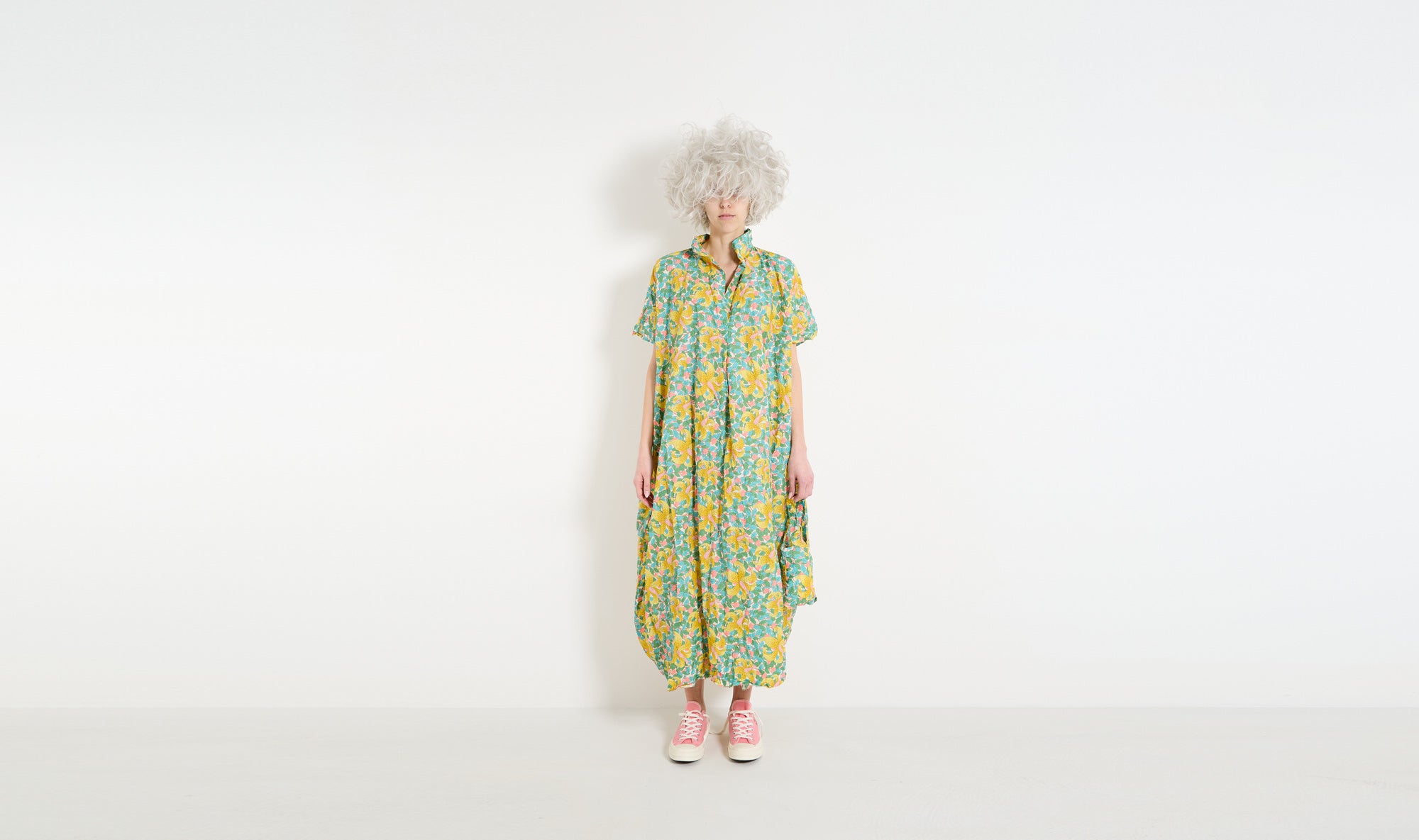 green yellow flowers cotton dress