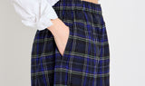 black blue tartan trousers