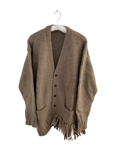 cardigan beige lana