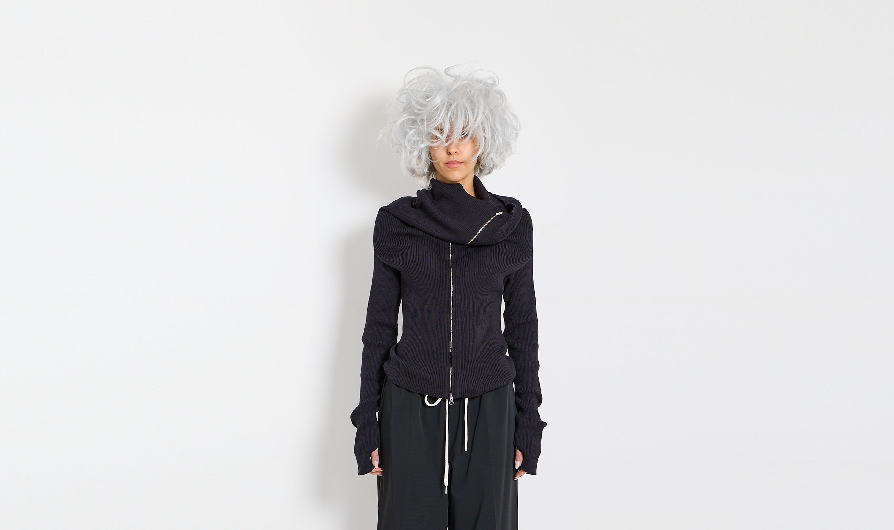 black ribbed cardigan