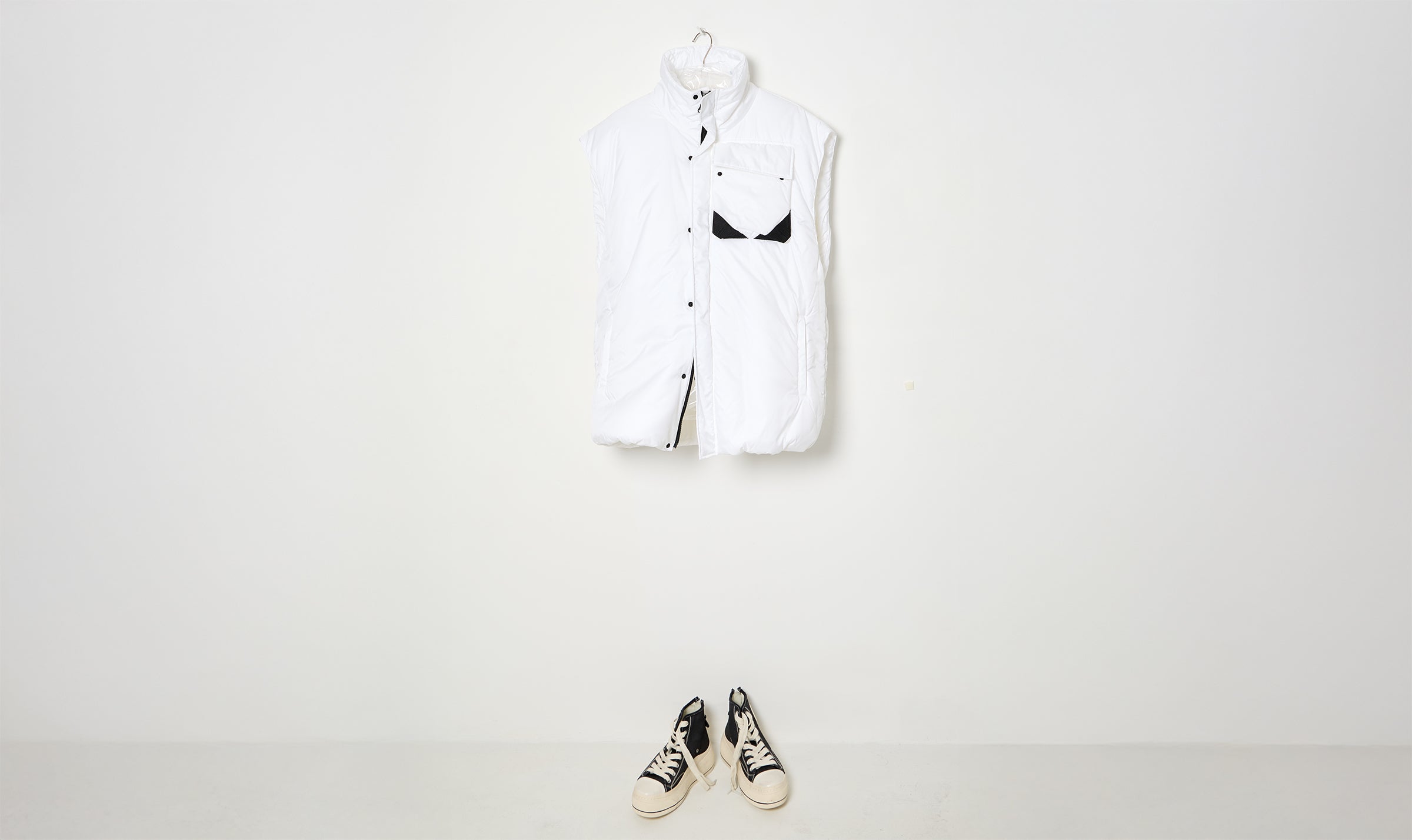 white padded waistcoat