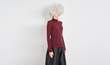 bordeaux light turtleneck sweater