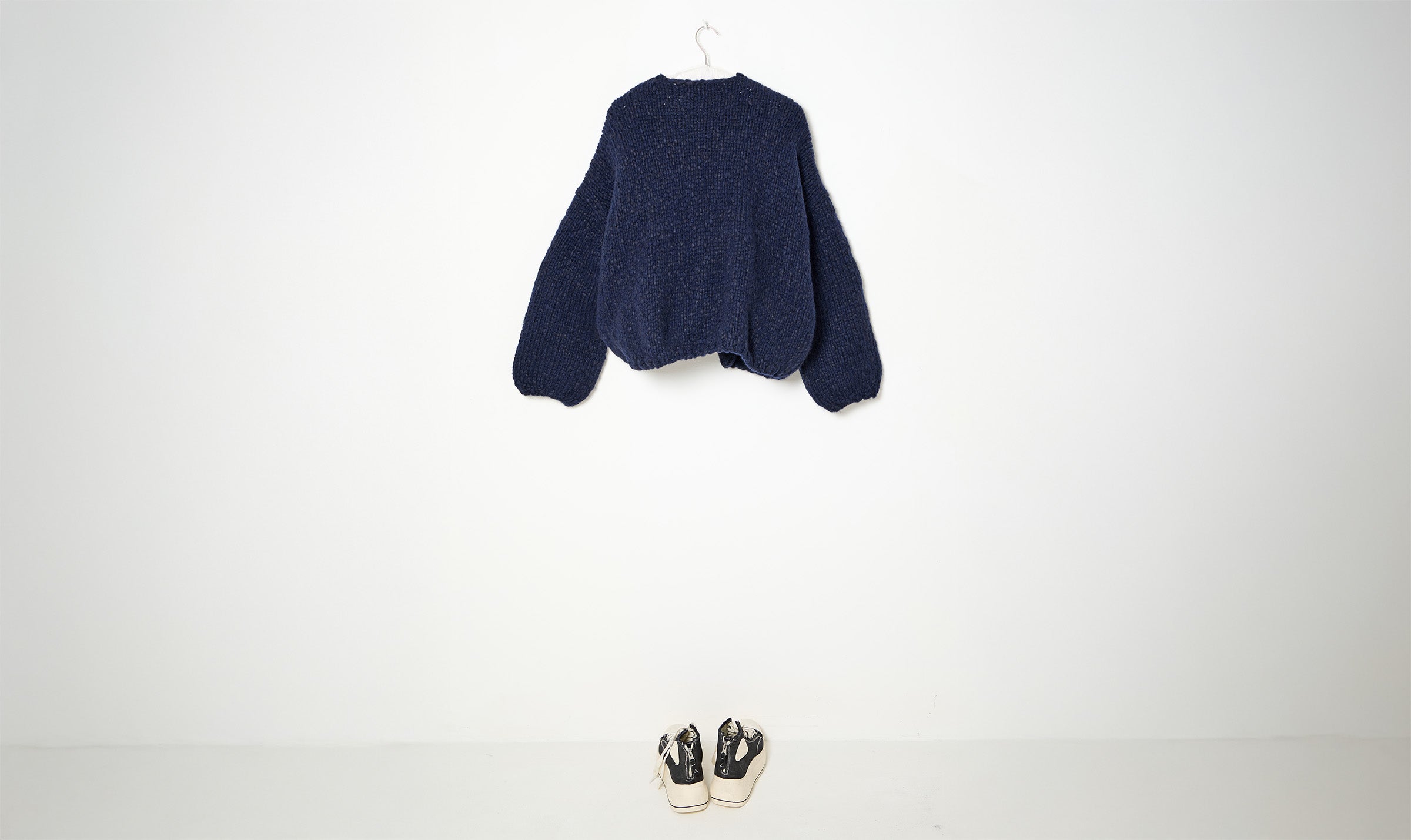 navy cardigan