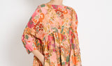 pink flowers pattern long tunic