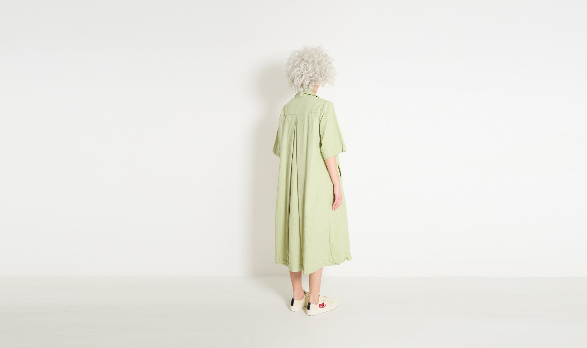 vestito verde cotone