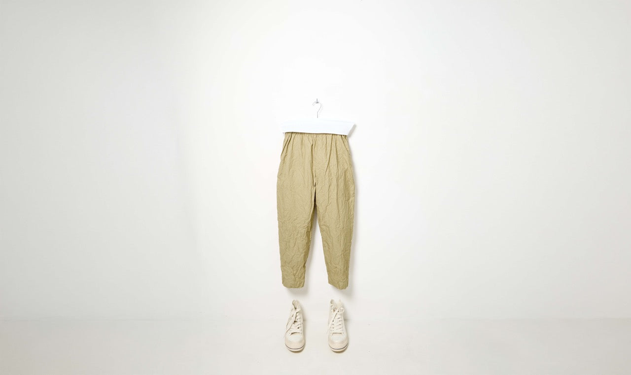 washed khaki cotton cigarette pants