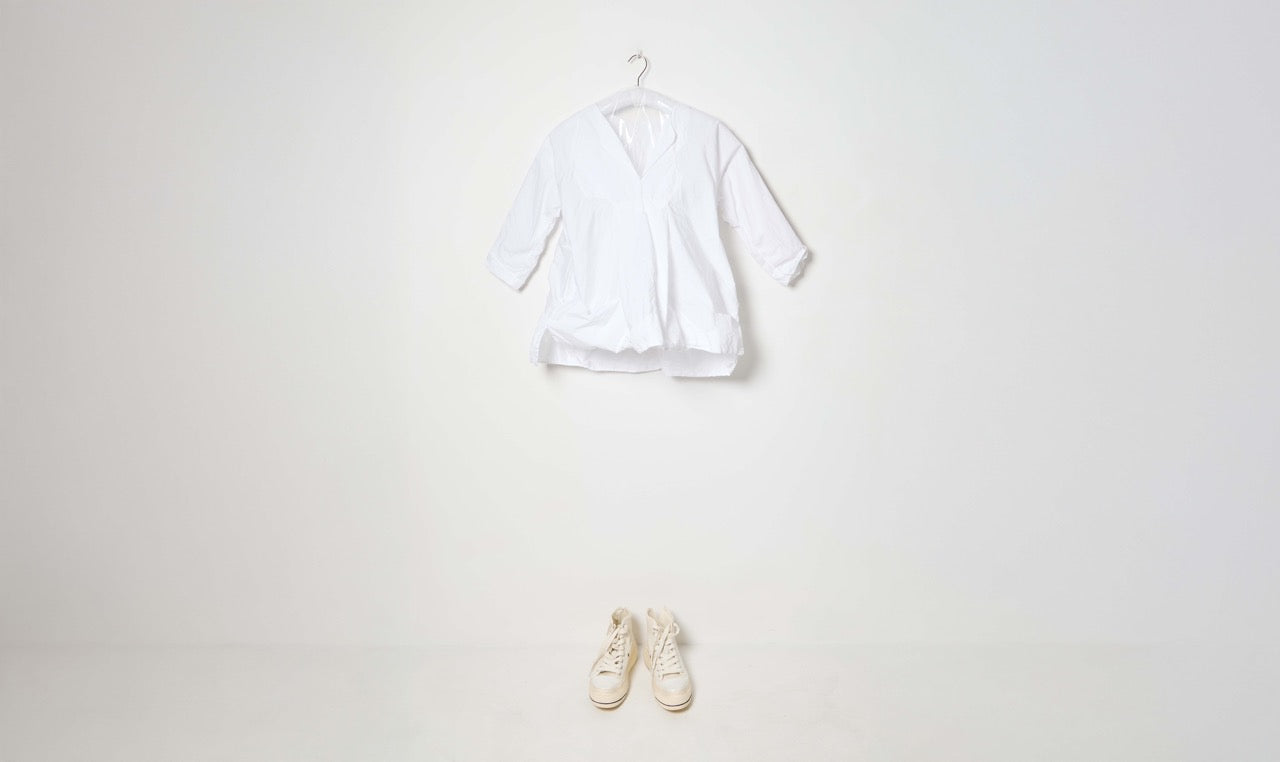 white flared cotton tunic