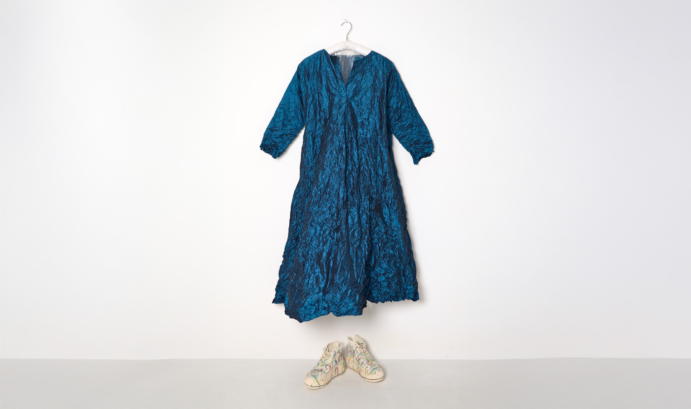 Shiny Crinkled Blue Tunic