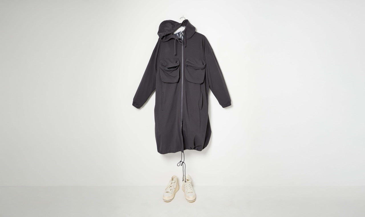 grey light cotton raincoat