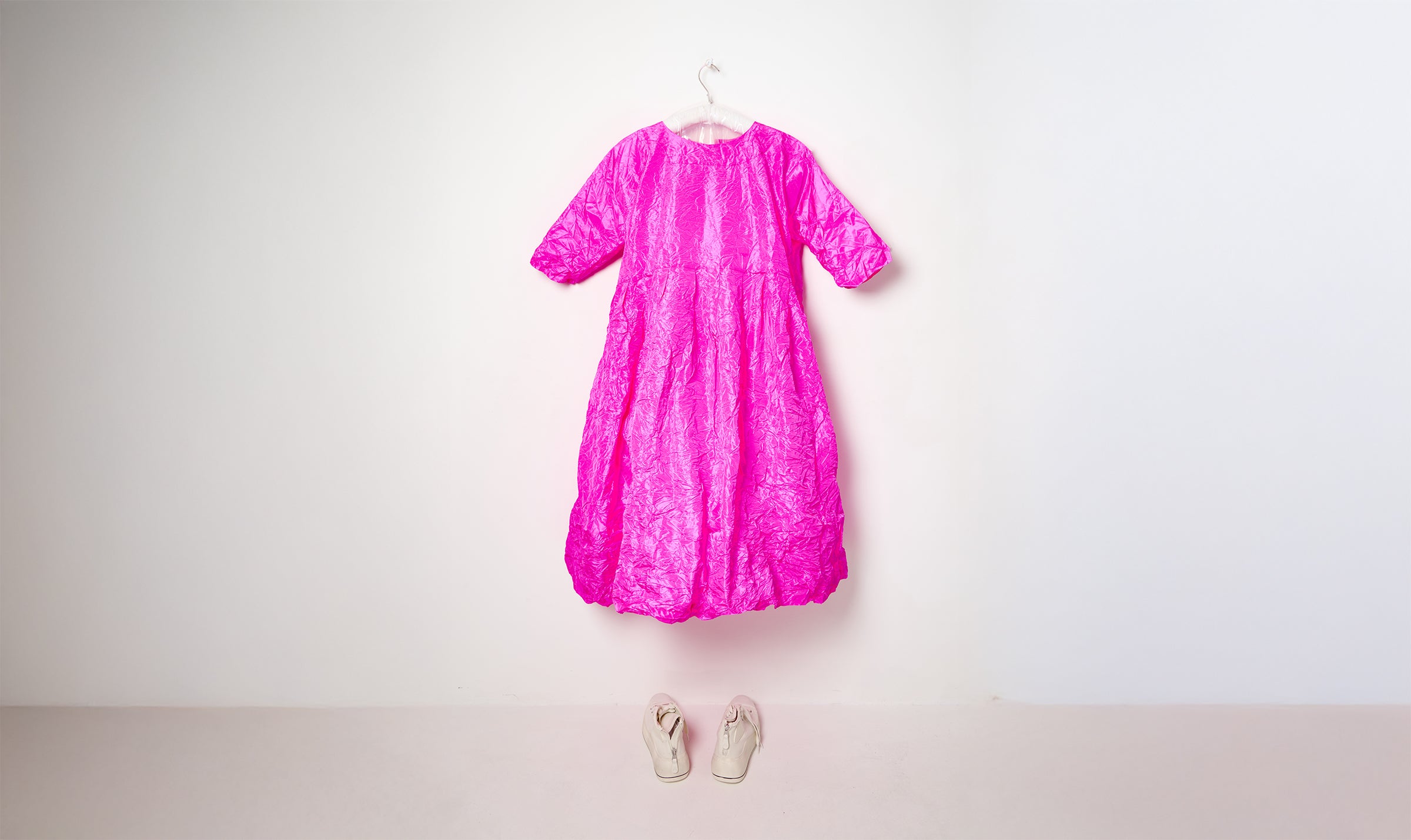washed worker fucsia silk dress