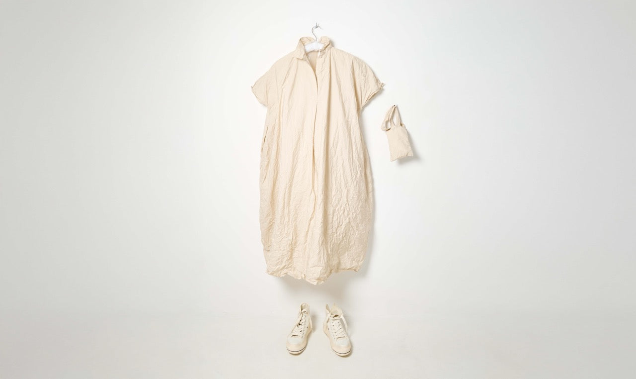 washed natural ecru dress