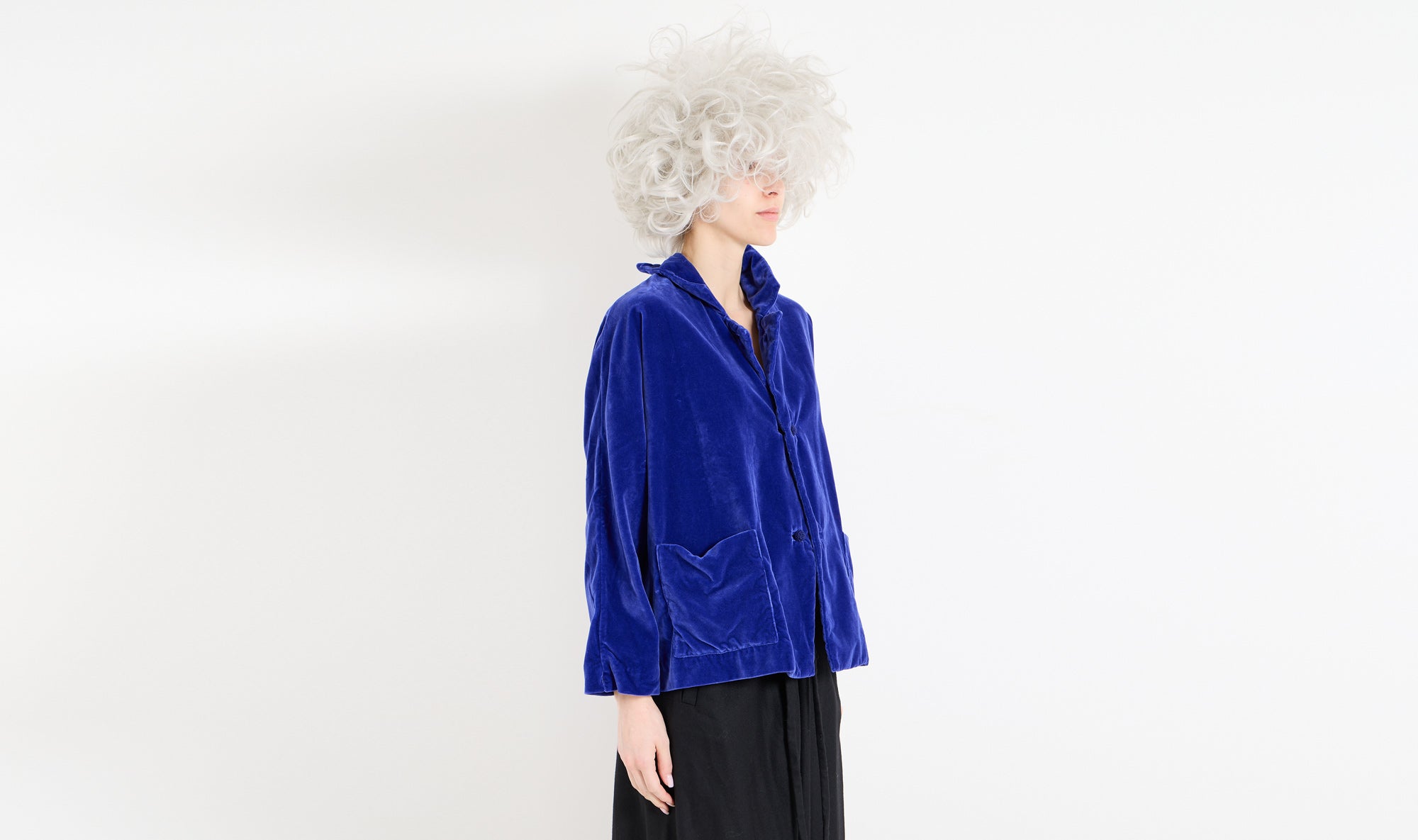 electric blue velvet jacket