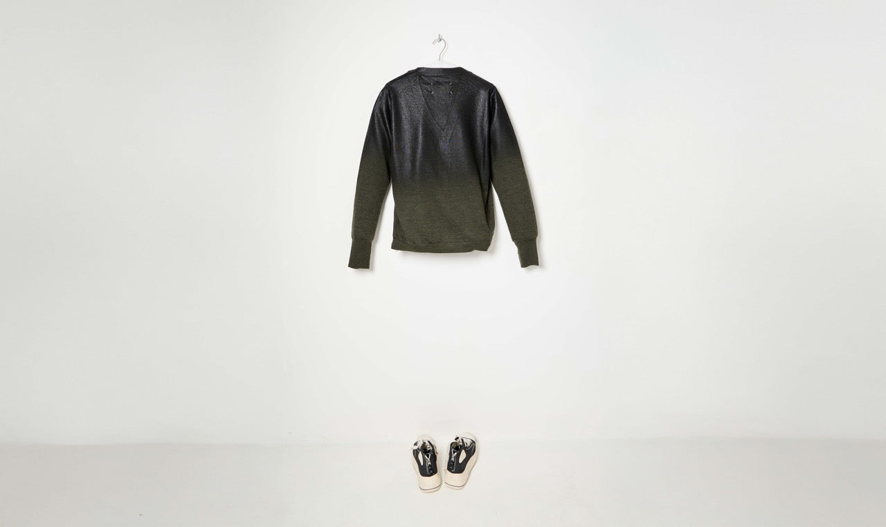 shiny rusty silver woolen cardigan