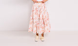 flowers pattern pvc cotton skirt