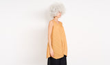 ocher polyester plissé tunic