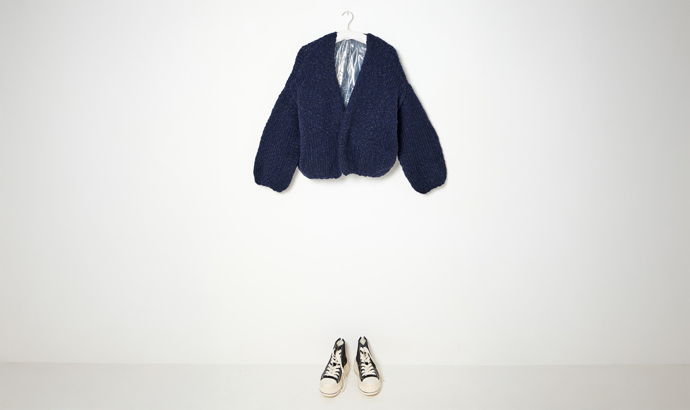 navy cardigan