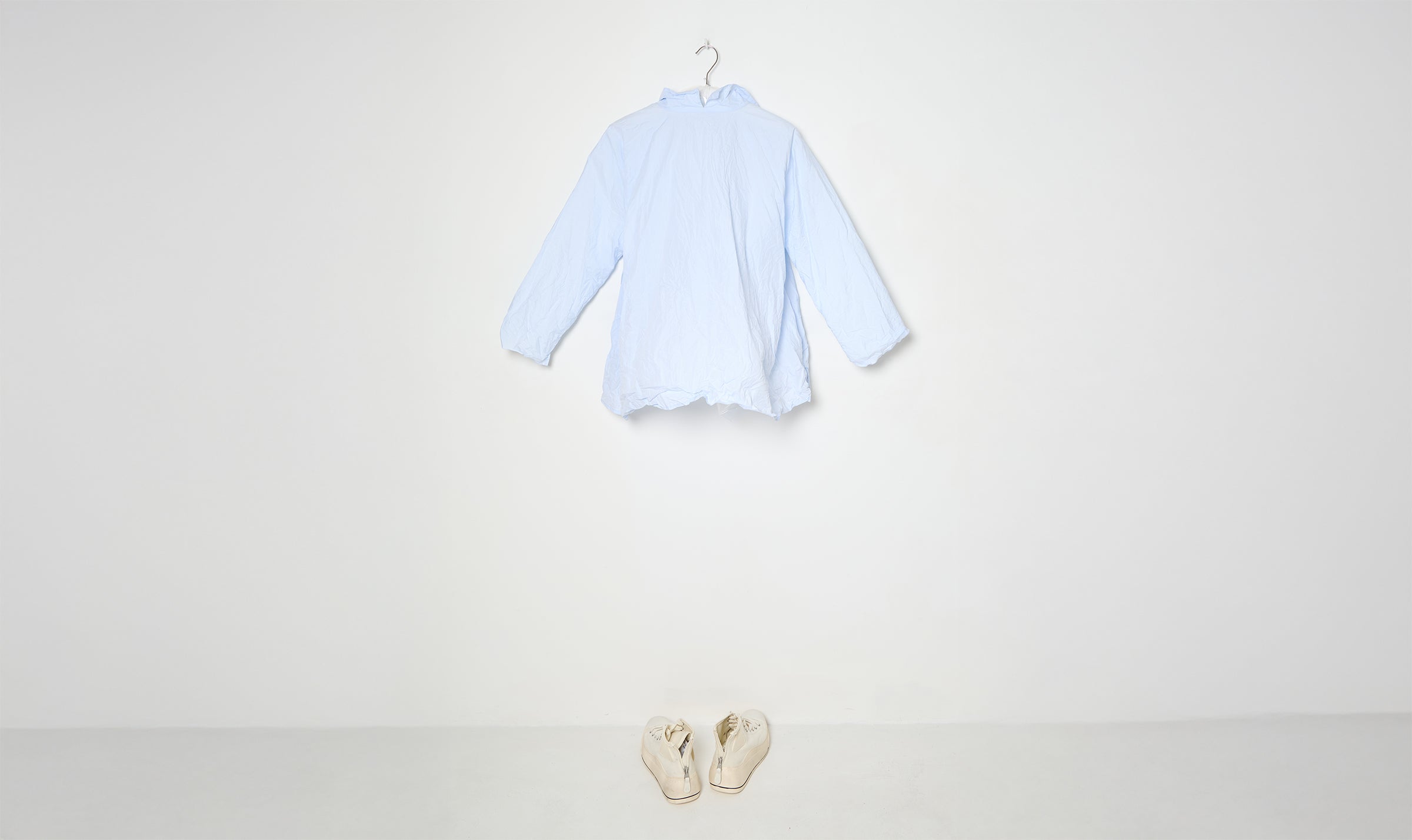 washed light blue cotton shirt