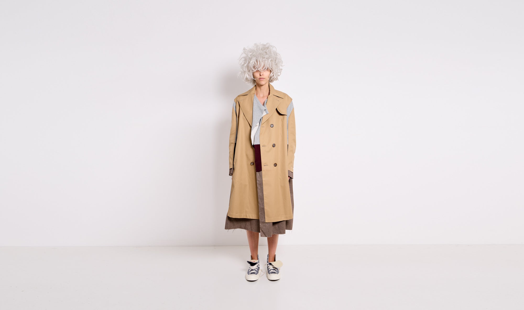 cotton patchwork trench