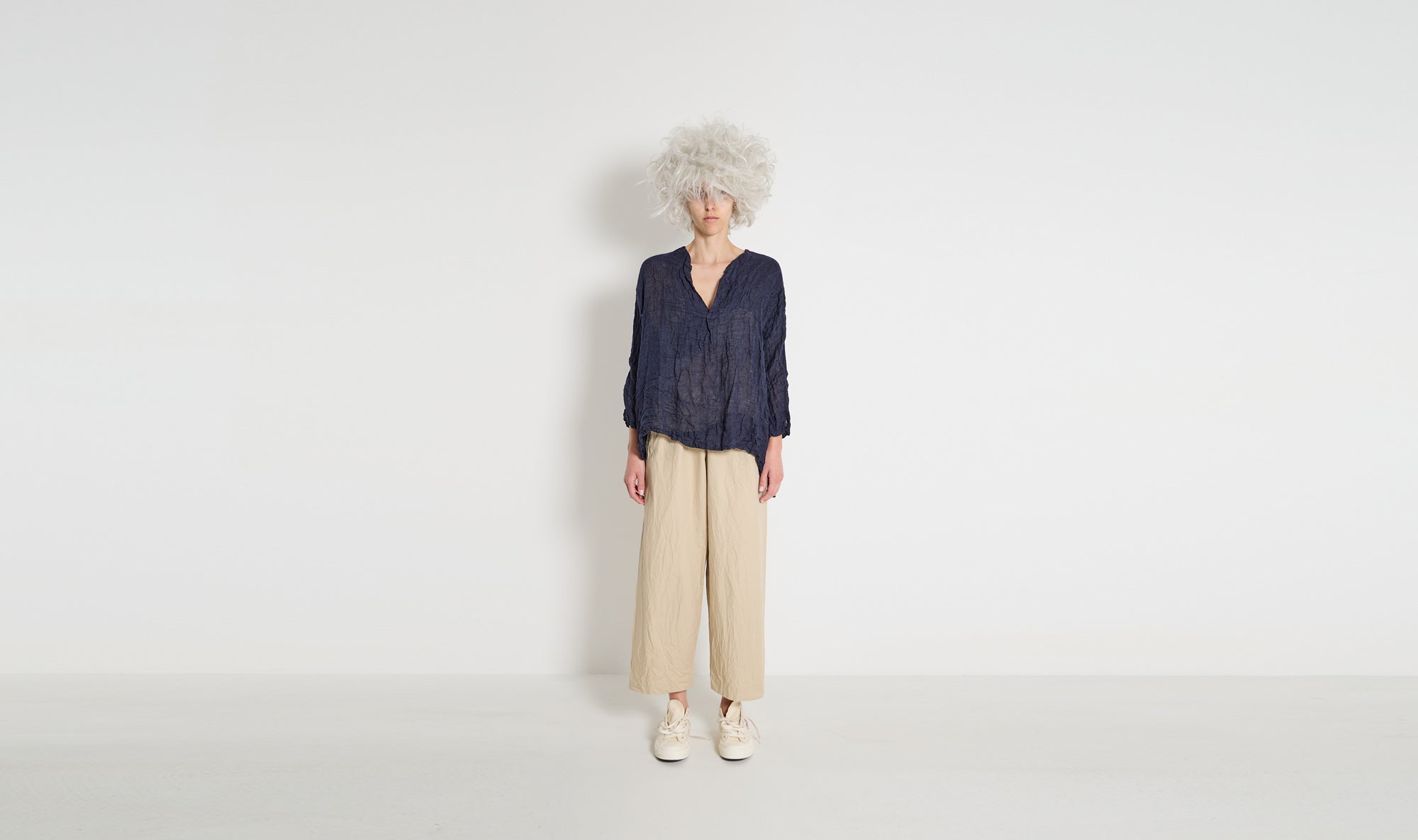 navy linen gauze tunic