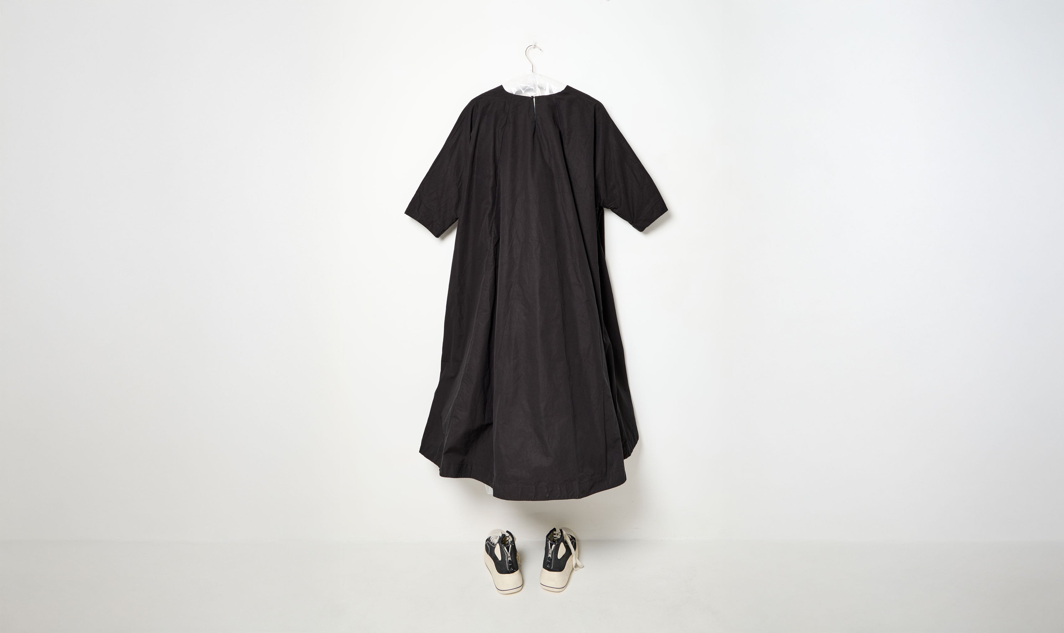black waxed cotton soleil dress