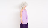 purple polyester plissé tunic