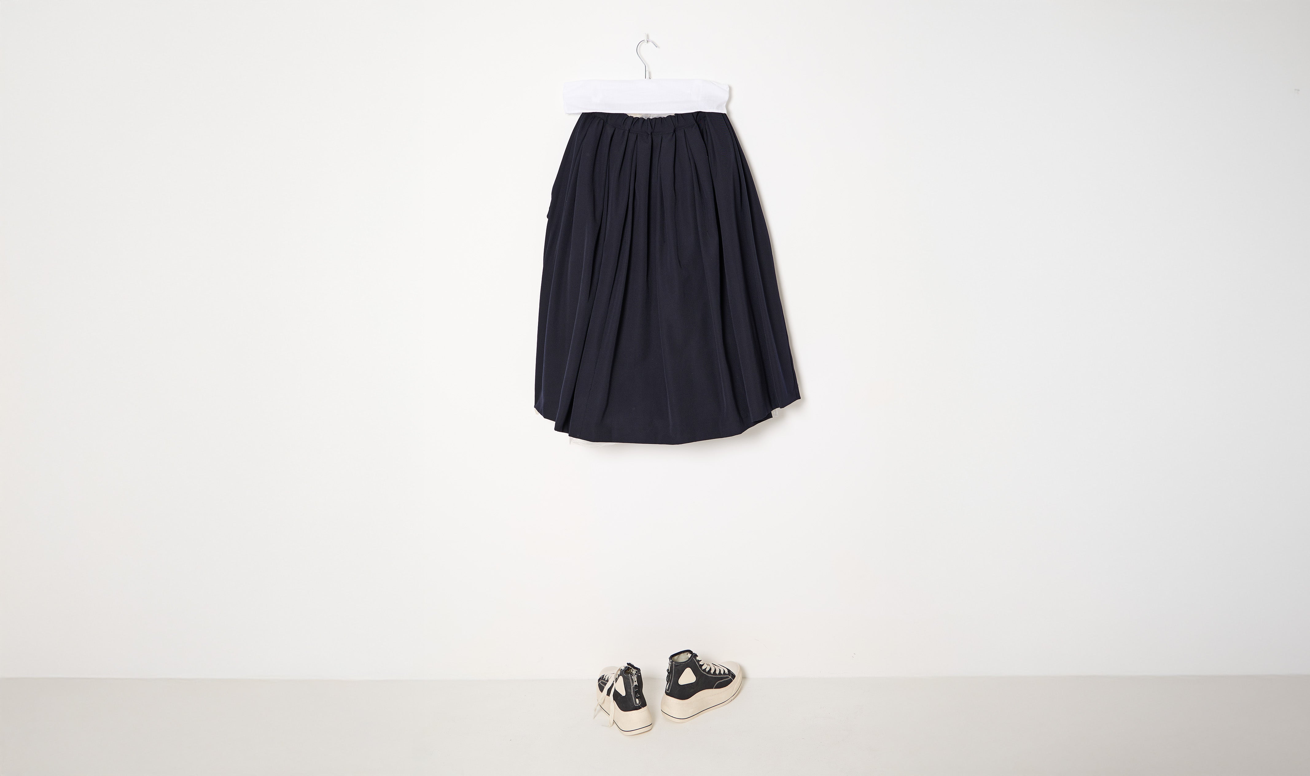 Navy Blue Wool Skirt