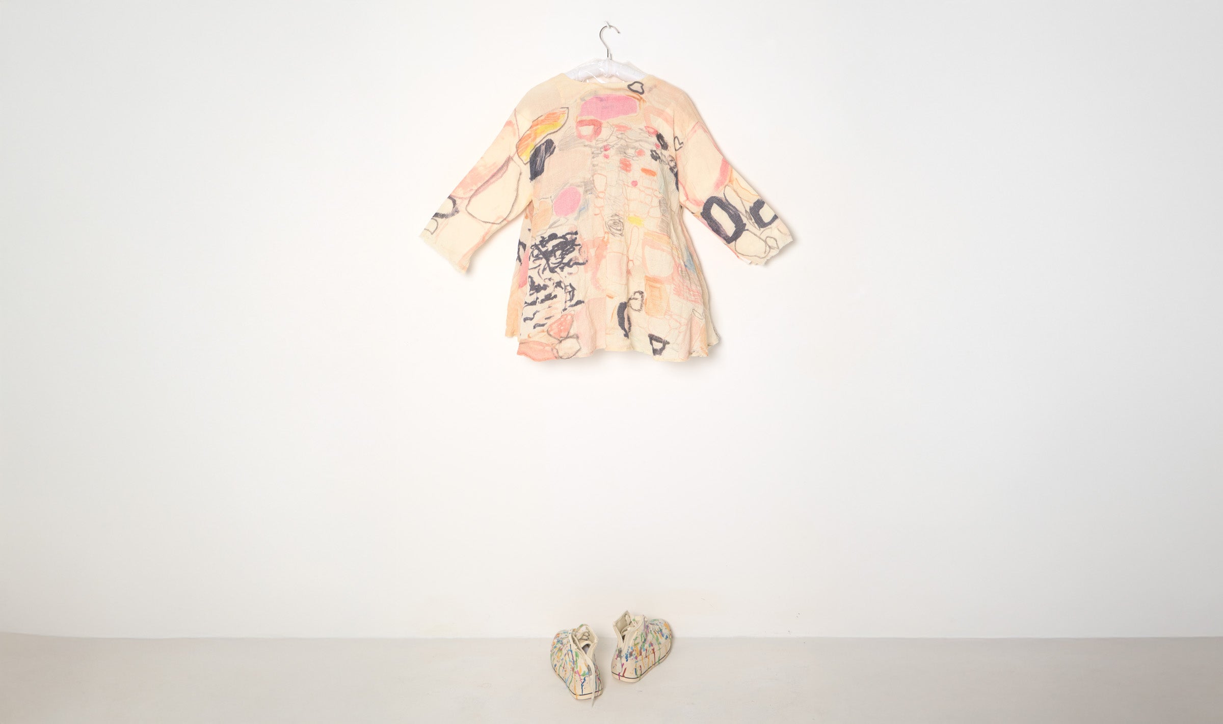 Abstract Print Wool Gauze Blouse