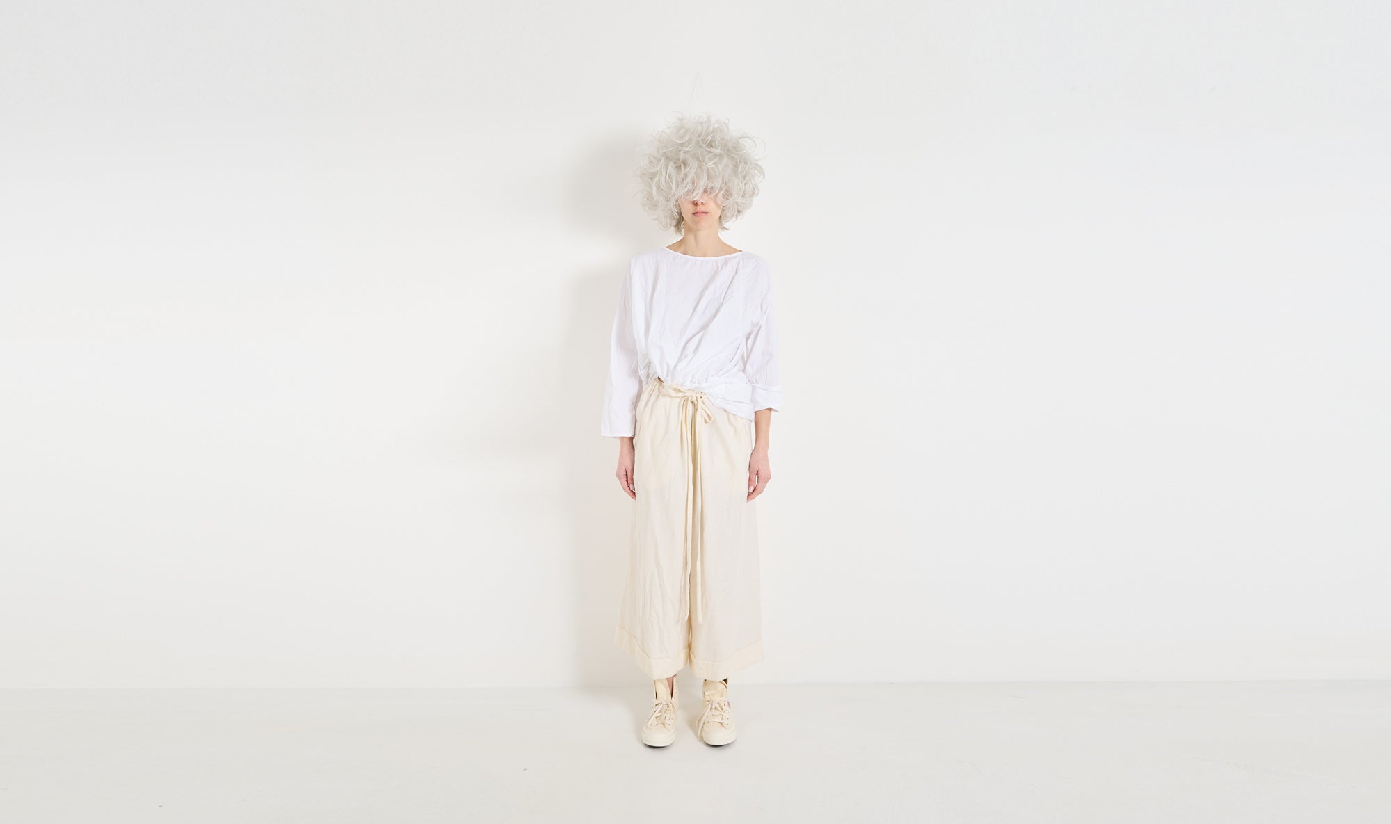 cream wool trousers