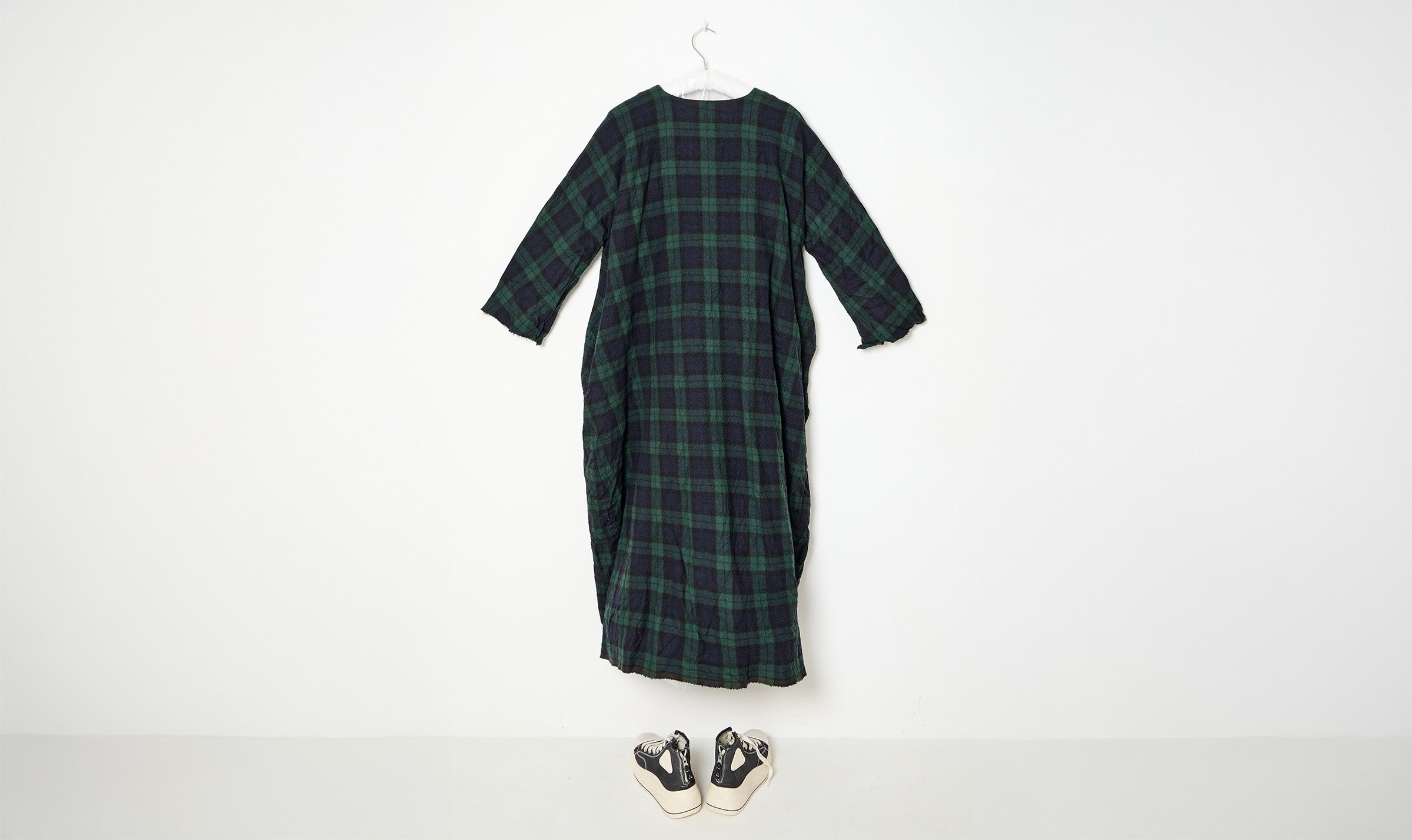 green/blue tartan dress