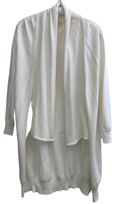 white mixed fabric cardigan