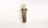 khaki plissé dress