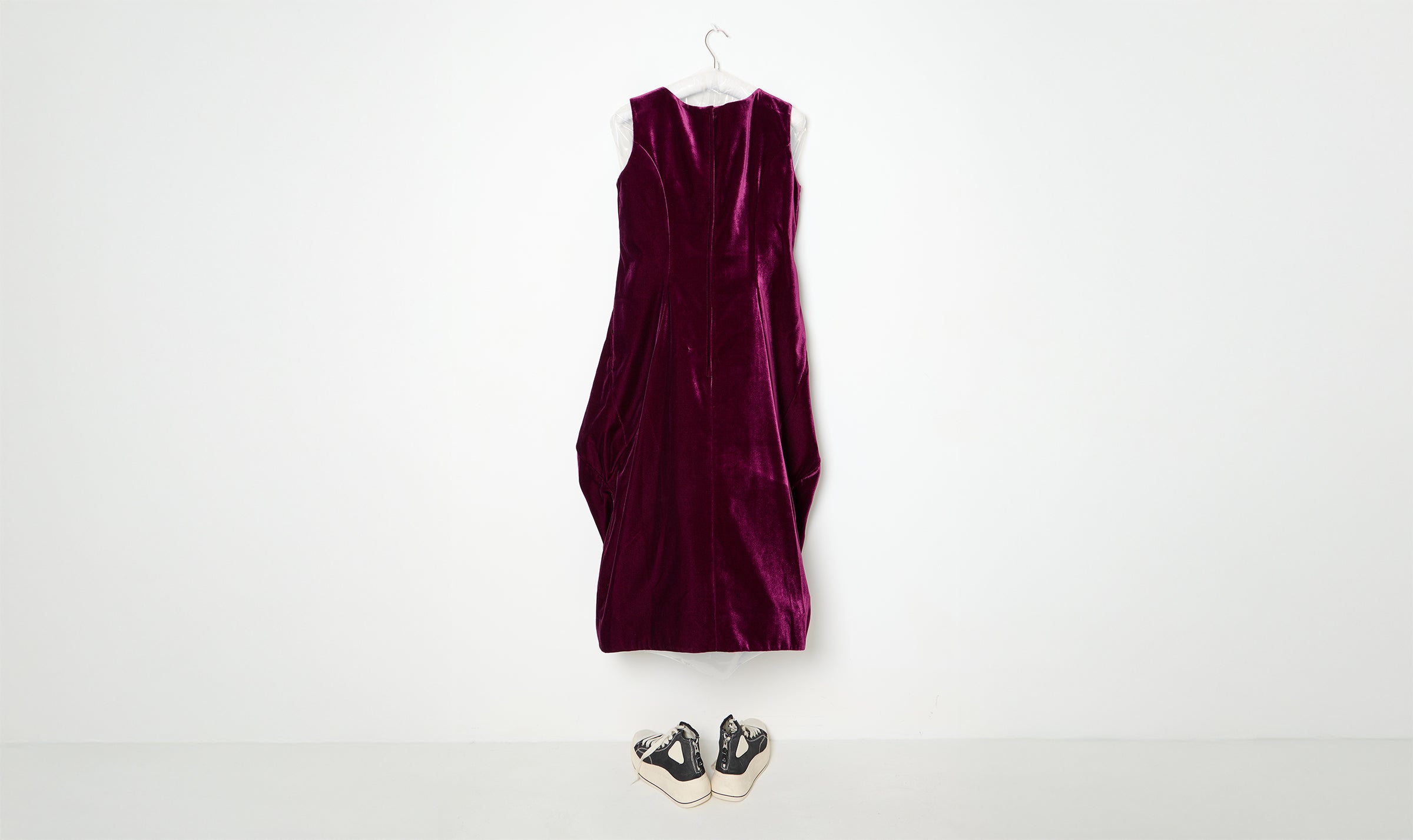 purple cupro velvet dress