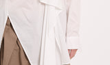 white asymmetrical cotton shirt