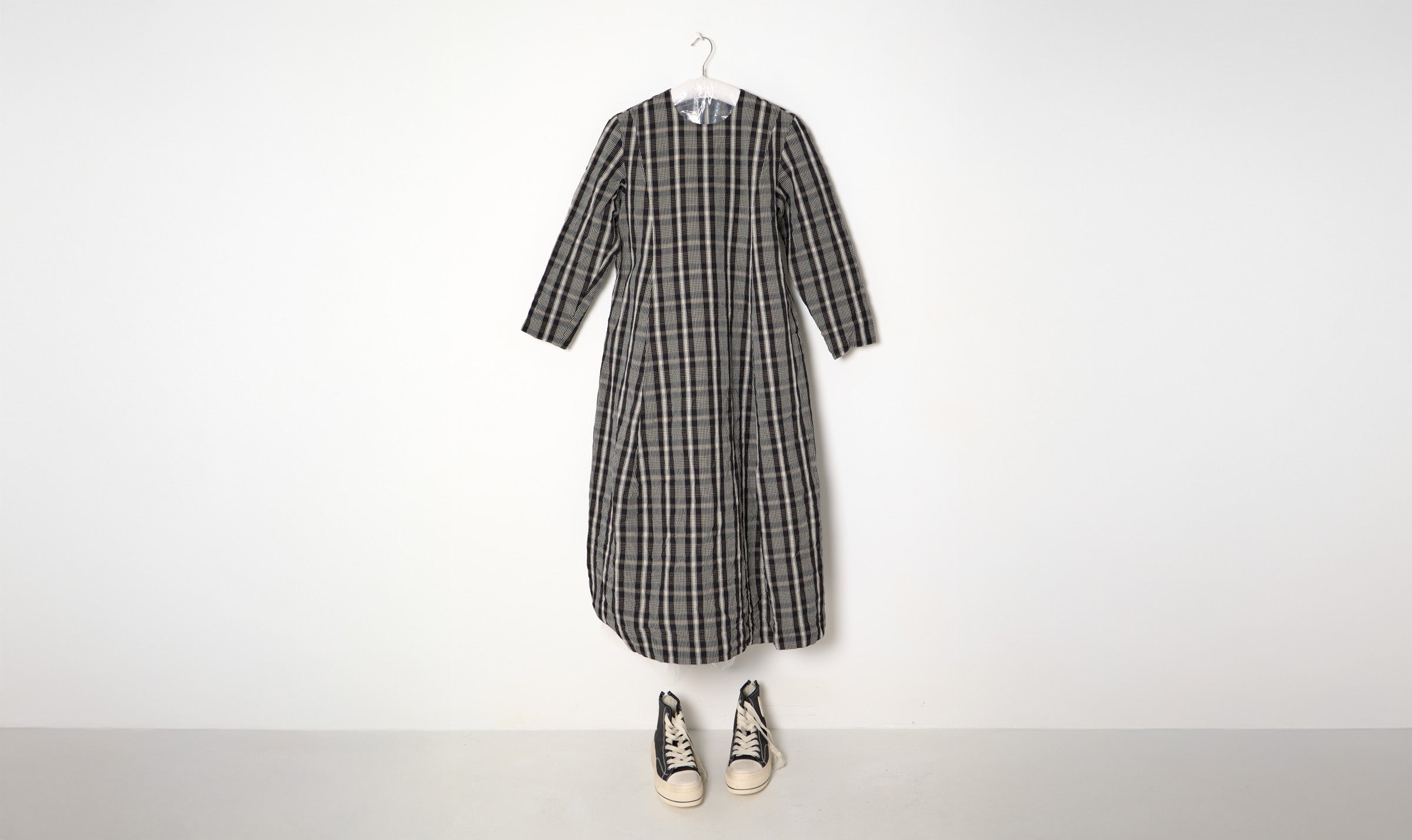 Long Tartan Panel Dress