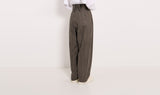 khaki stripes cotton trousers