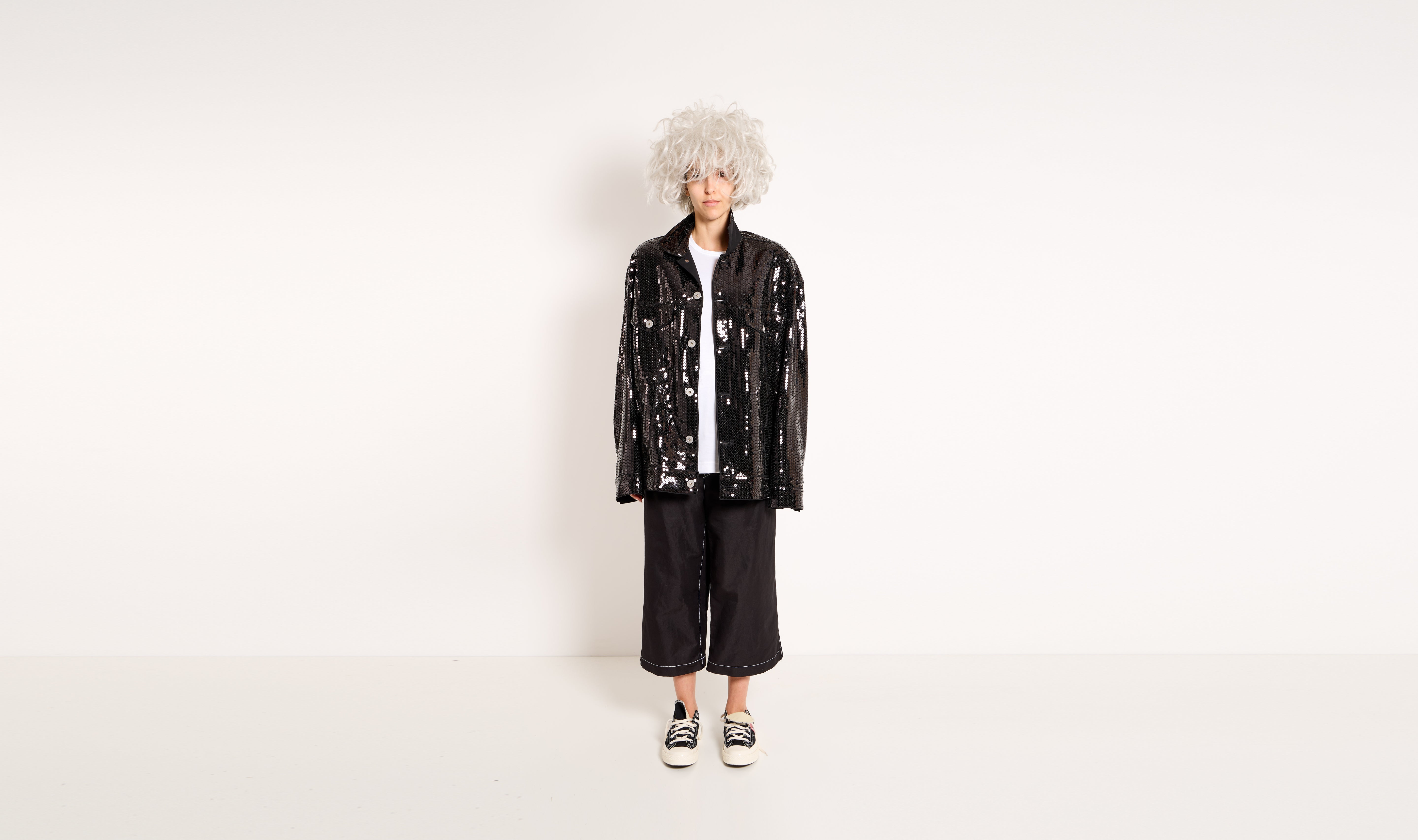 giacca nera paillettes