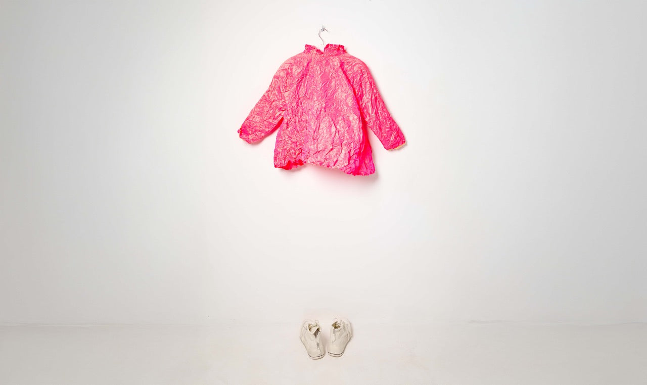 washed fucsia saffron shiny silk shirt