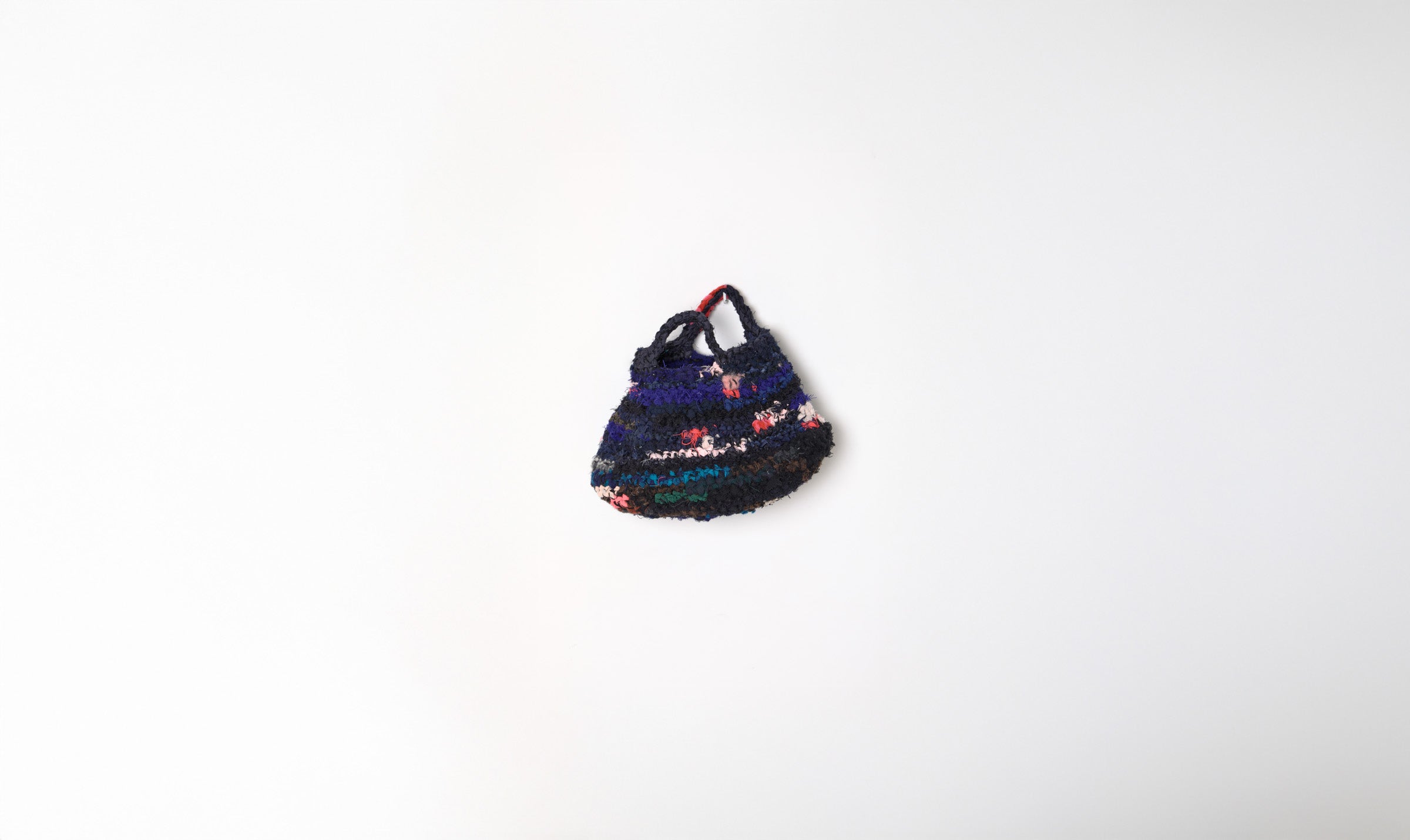 Dark Crocheted Wool Bag