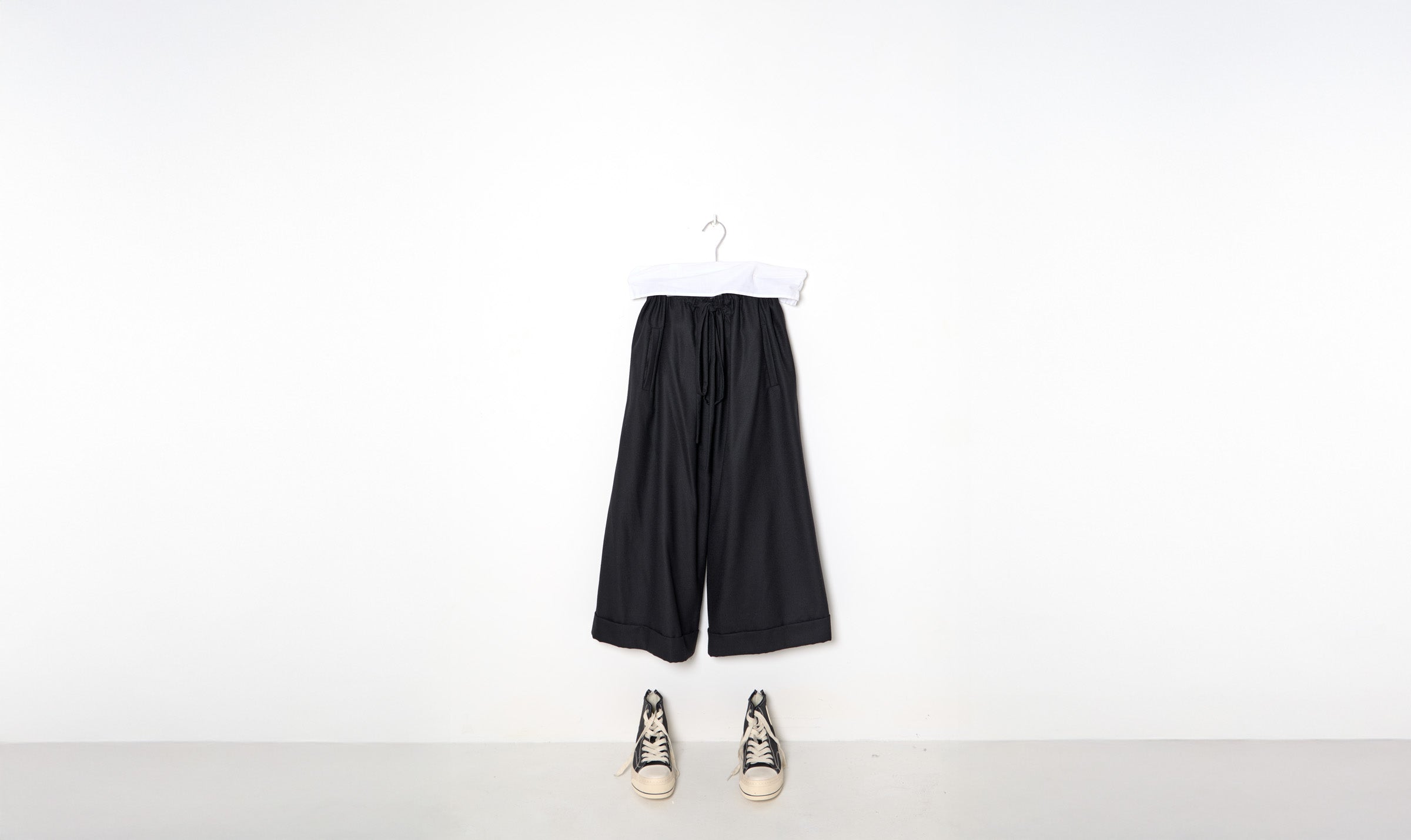 black wool trousers
