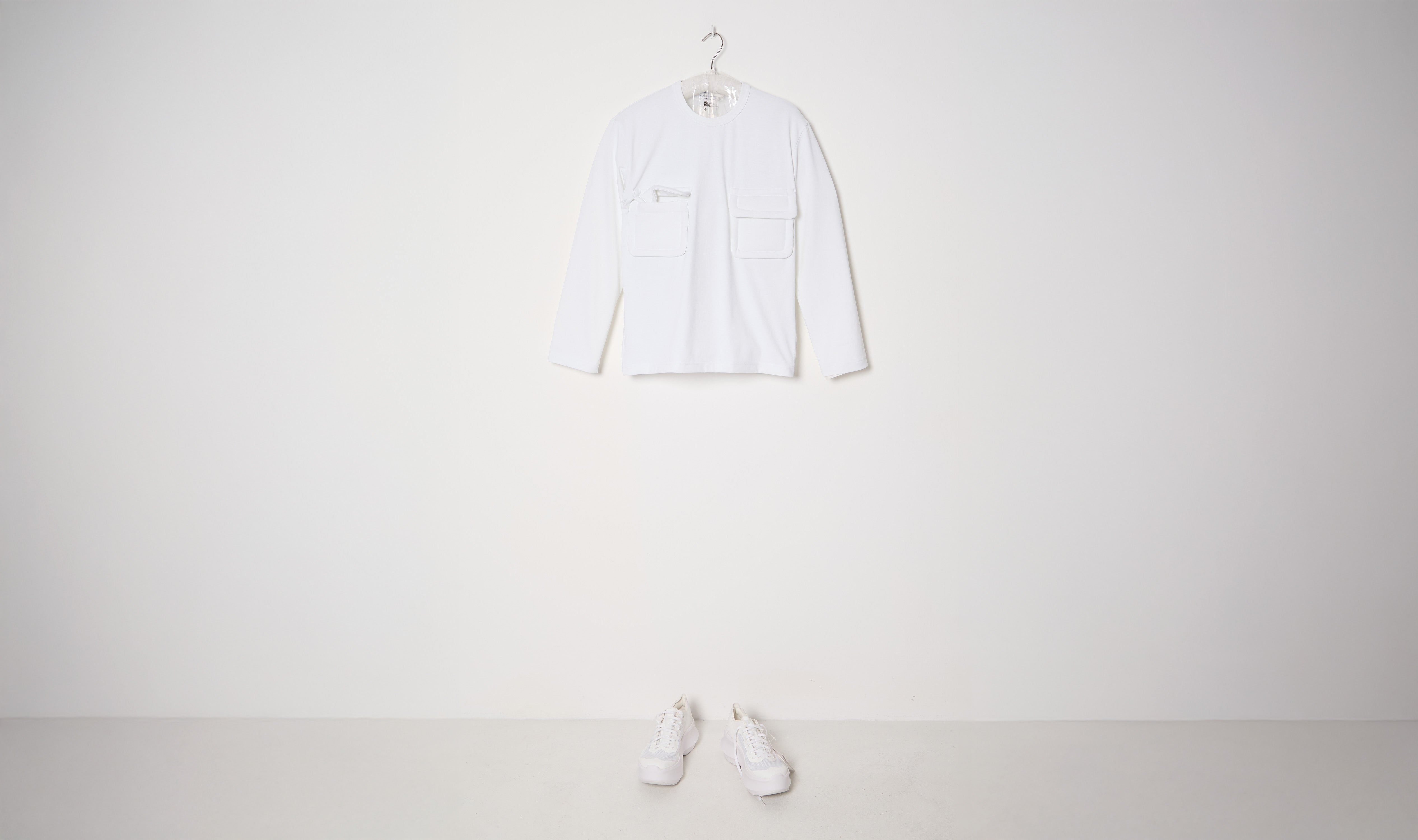 White Poly Cargo Shirt