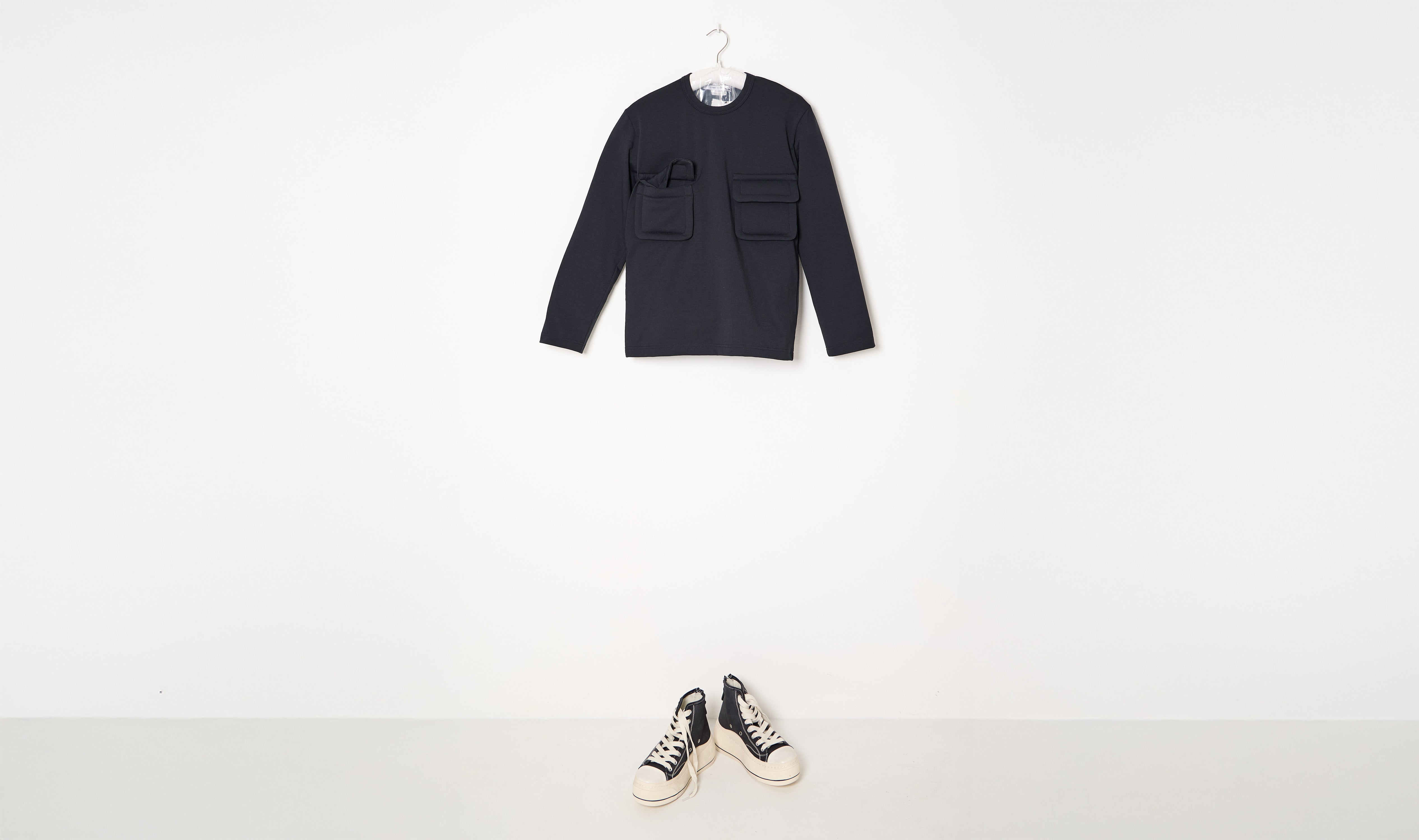 Black Poly Cargo Tee Shirt