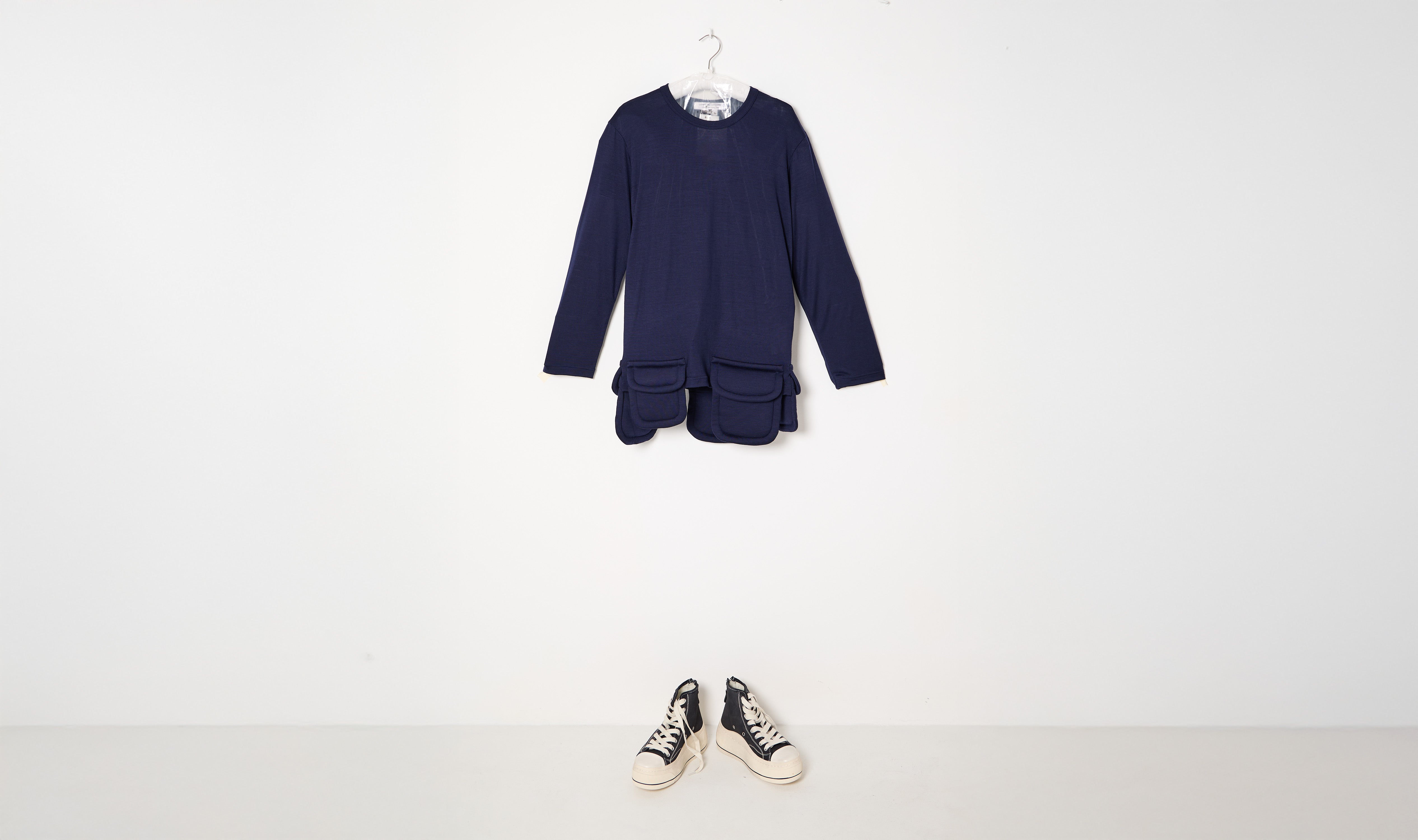 Blue Navy Wool Cargo Shirt